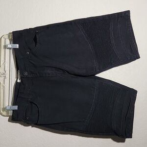 PJ Mark Short Mens Slim 1994 Size 34 Black Denim Ribbed Design Y2K
